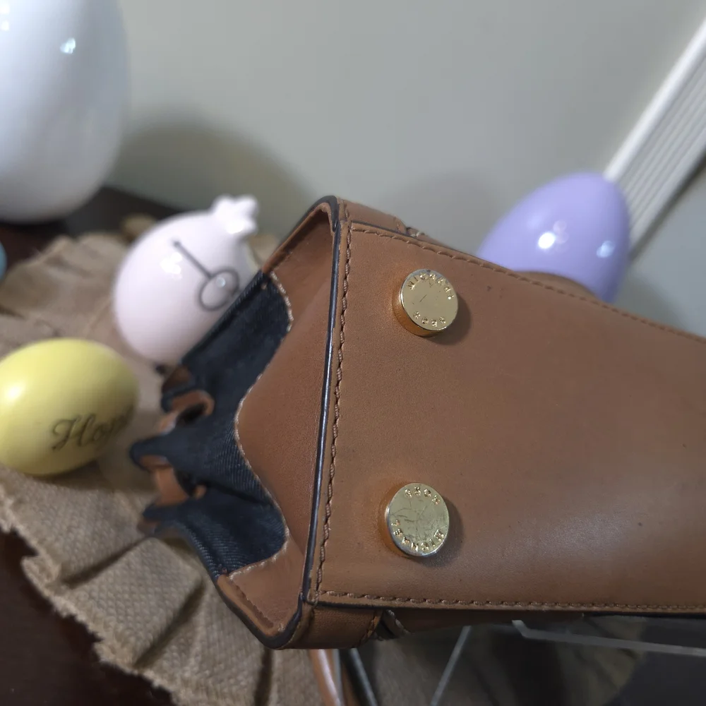 EUC Michael Kors Denim Crossbody with Brown Leather Trim - Picture 8 of 10